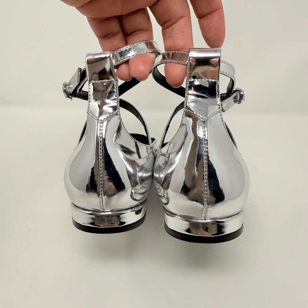 New Stuart Weitzman Eden Cross Strap Ballet Flat Sz 7 - Picture 5 of 12